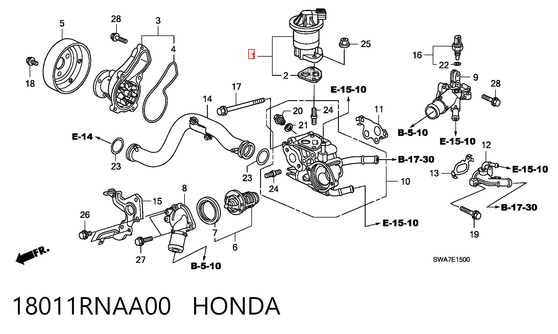 Zawór recyrkulacji spalin EGR do Honda Accord VI CG
