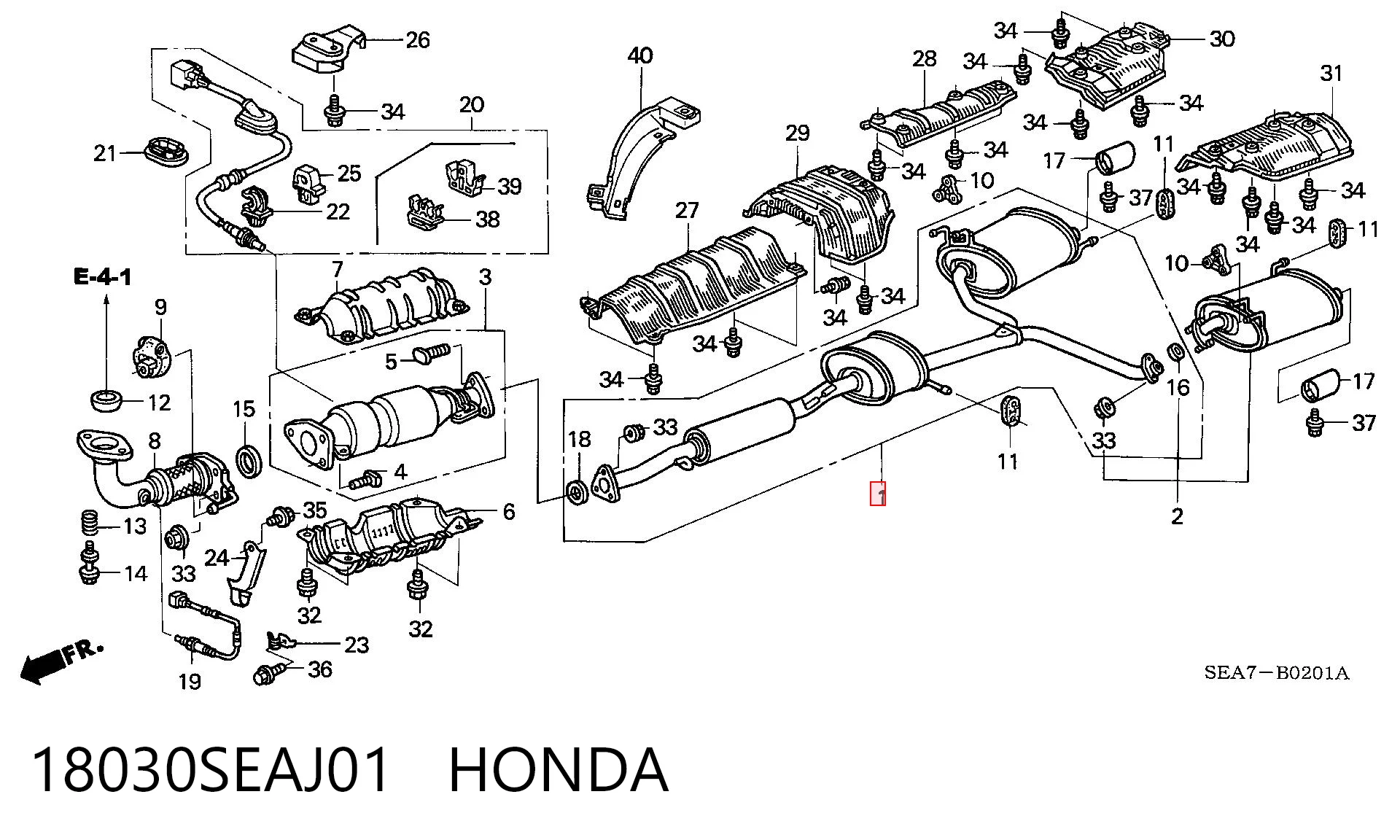 Tłumik, tylna część do Honda Accord CL, CM