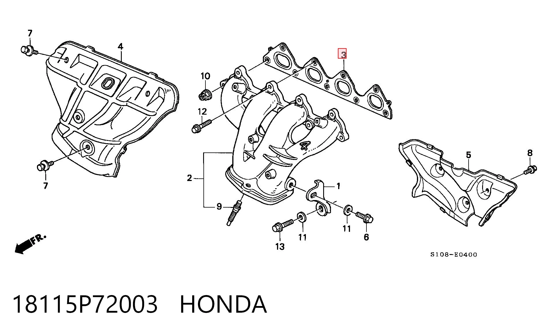 Uszczelka kolektora wydechowego do Honda CR-V I RD