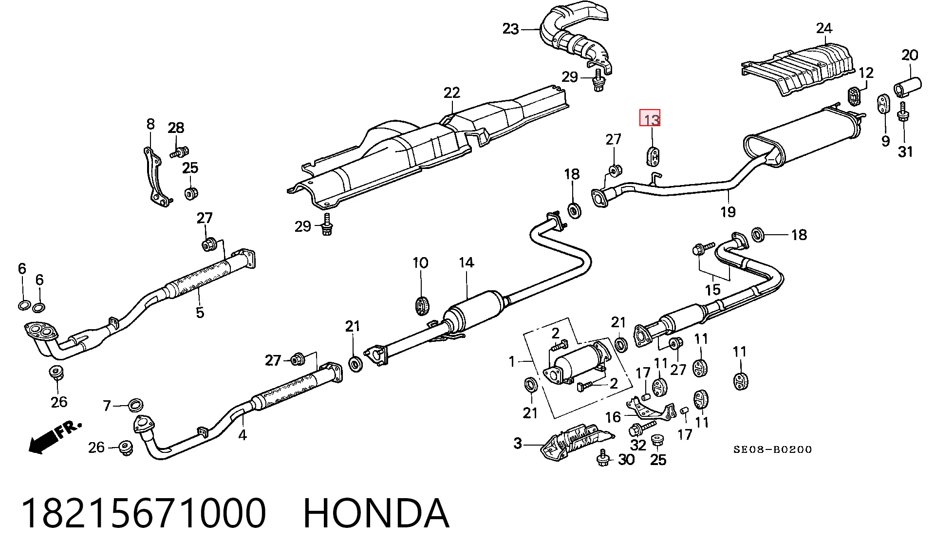 Do koszyka Poduszka mocowania tłumika Honda Civic V EG, EH