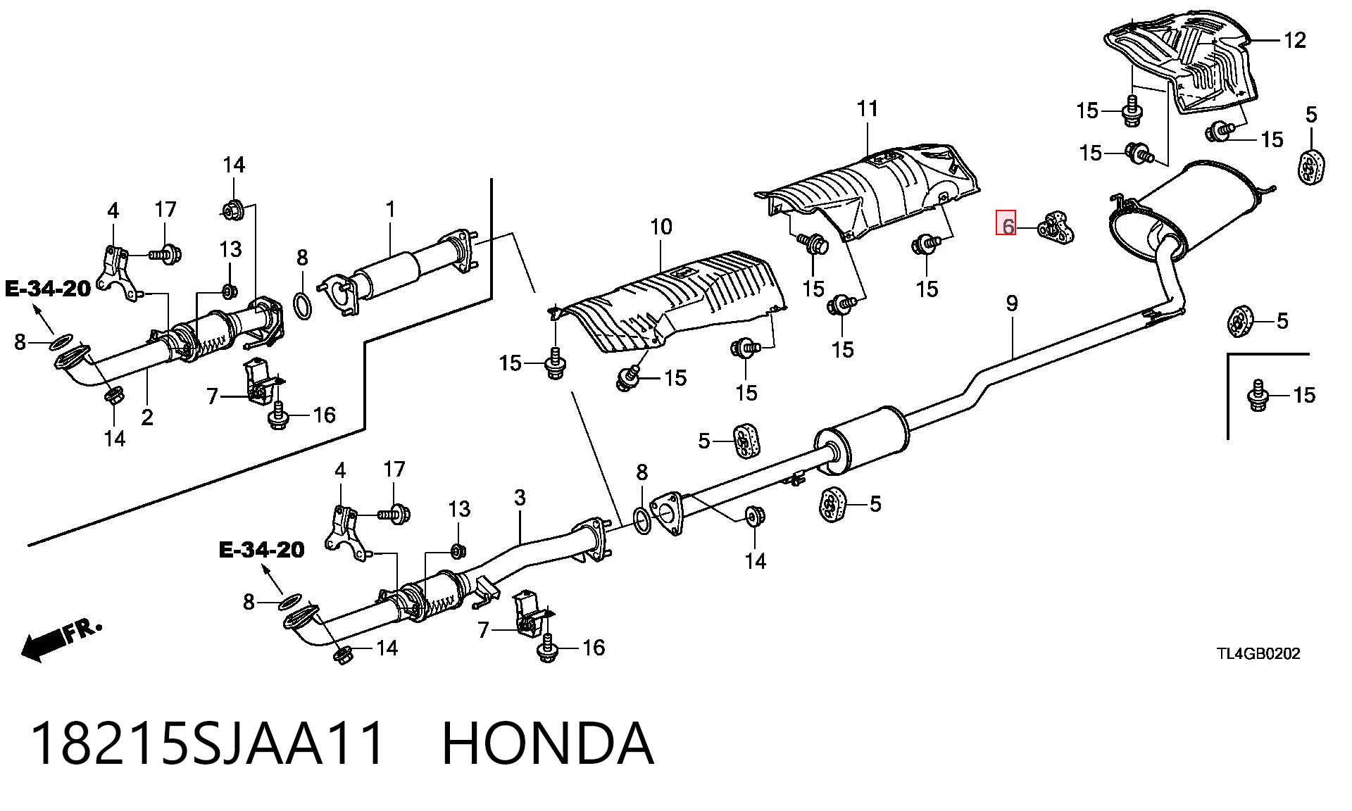 Do koszyka Poduszka mocowania tłumika Honda STREAM  RN