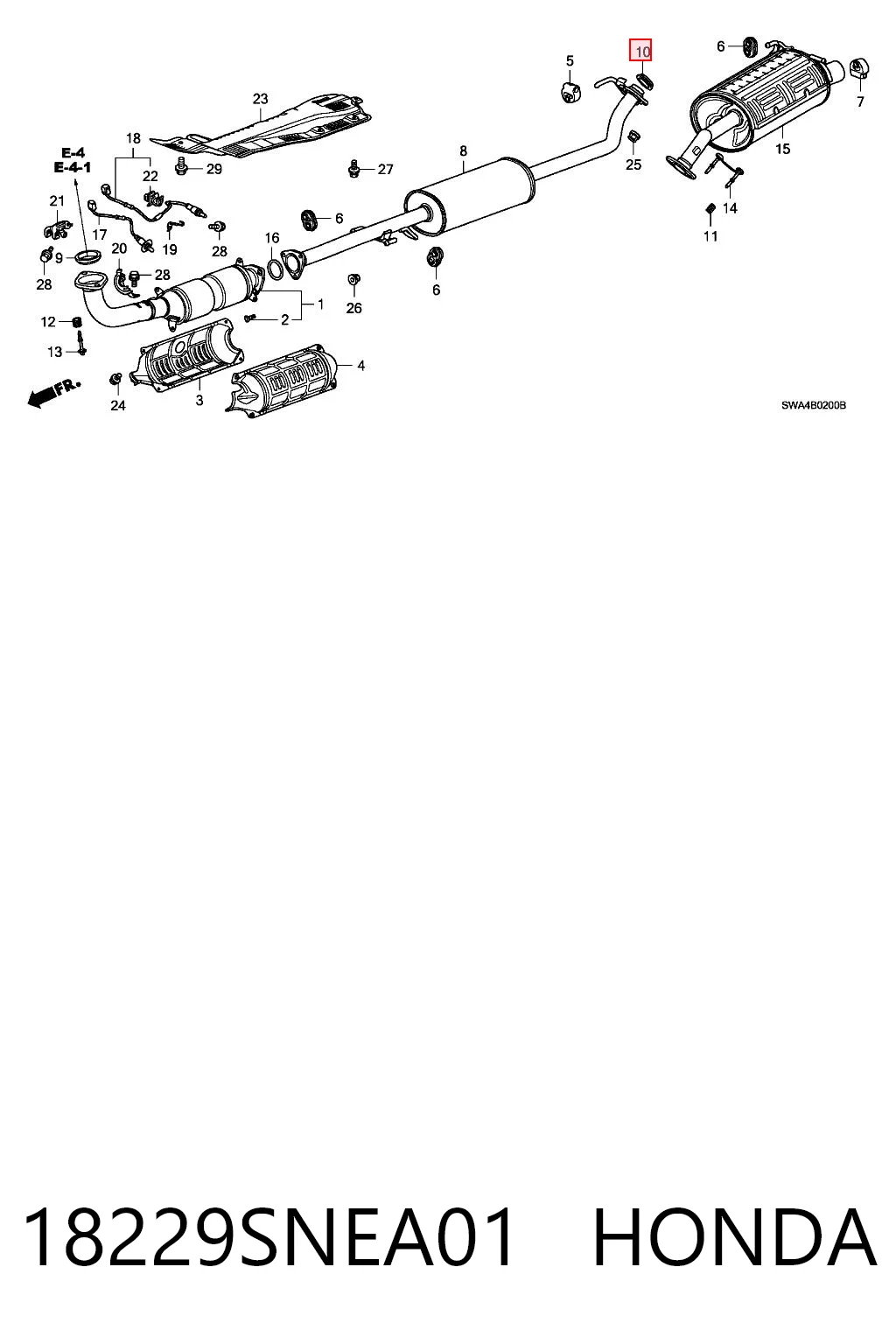 18229SNEA01 Honda Uszczelka rury odbiornika tłumika
