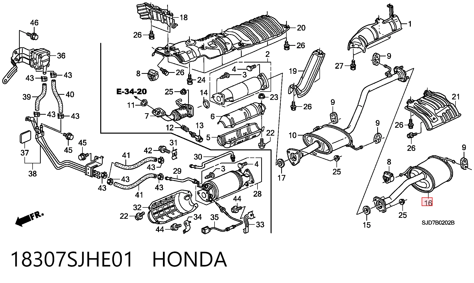 Tłumik, tylna część do Honda FR-V BE