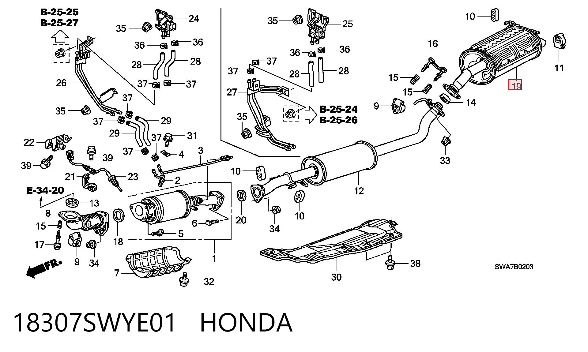 18307SWYE01 Honda