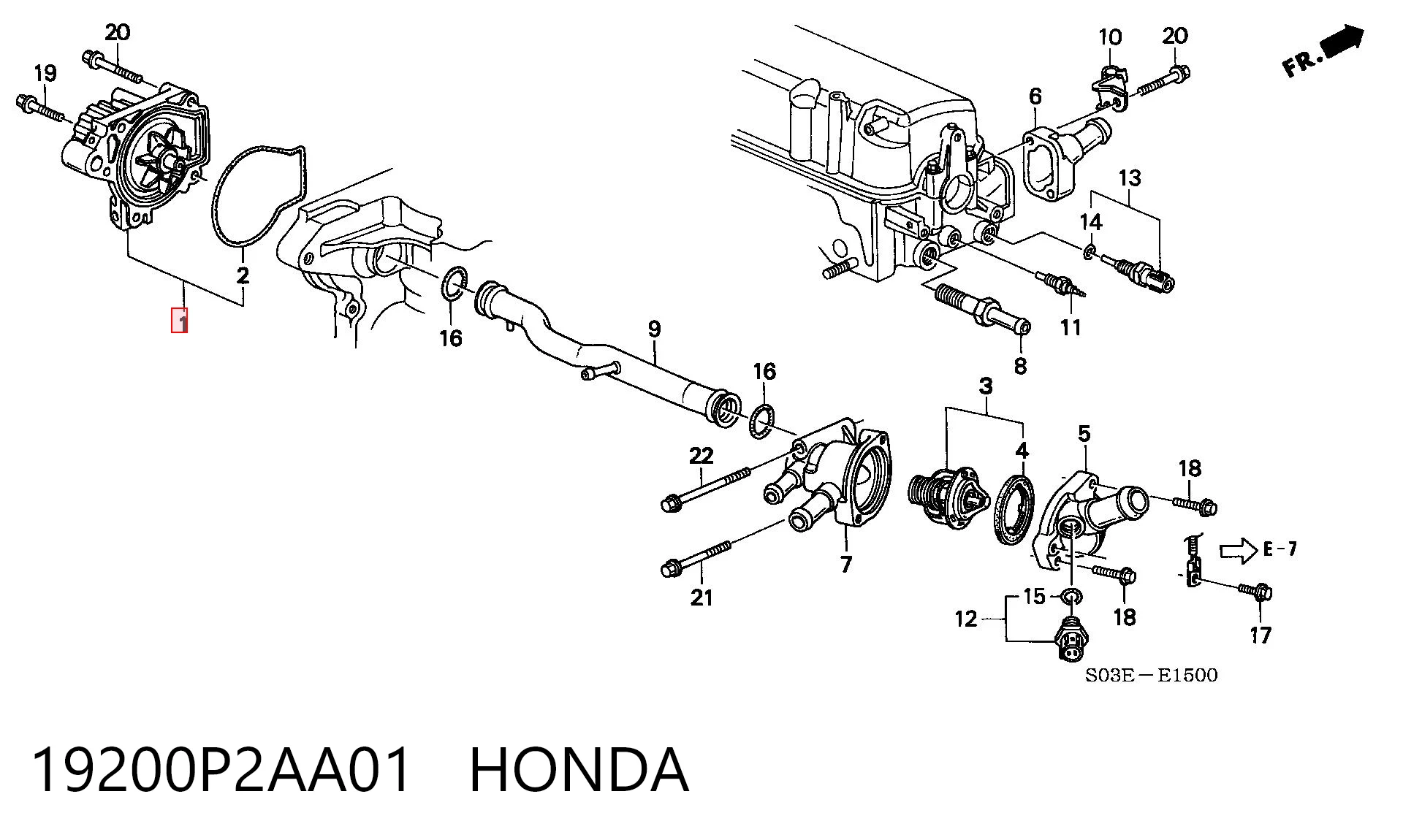 19200P2AA01 Honda Pompa chłodząca wodna