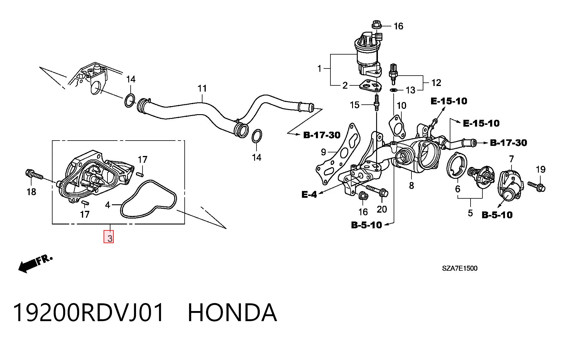 19200RDVJ01 Honda Pompa chłodząca wodna