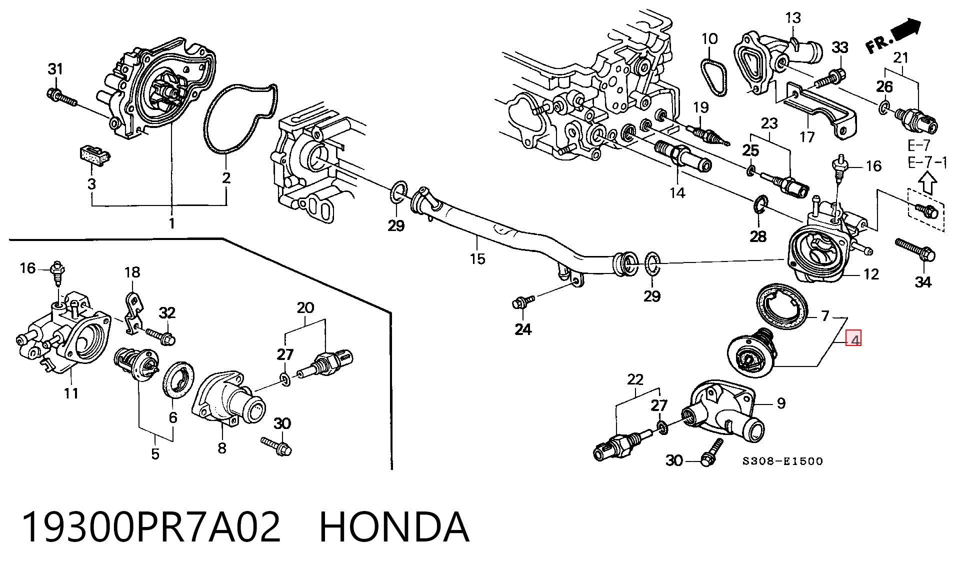 19300PR7A02 Honda Termostat