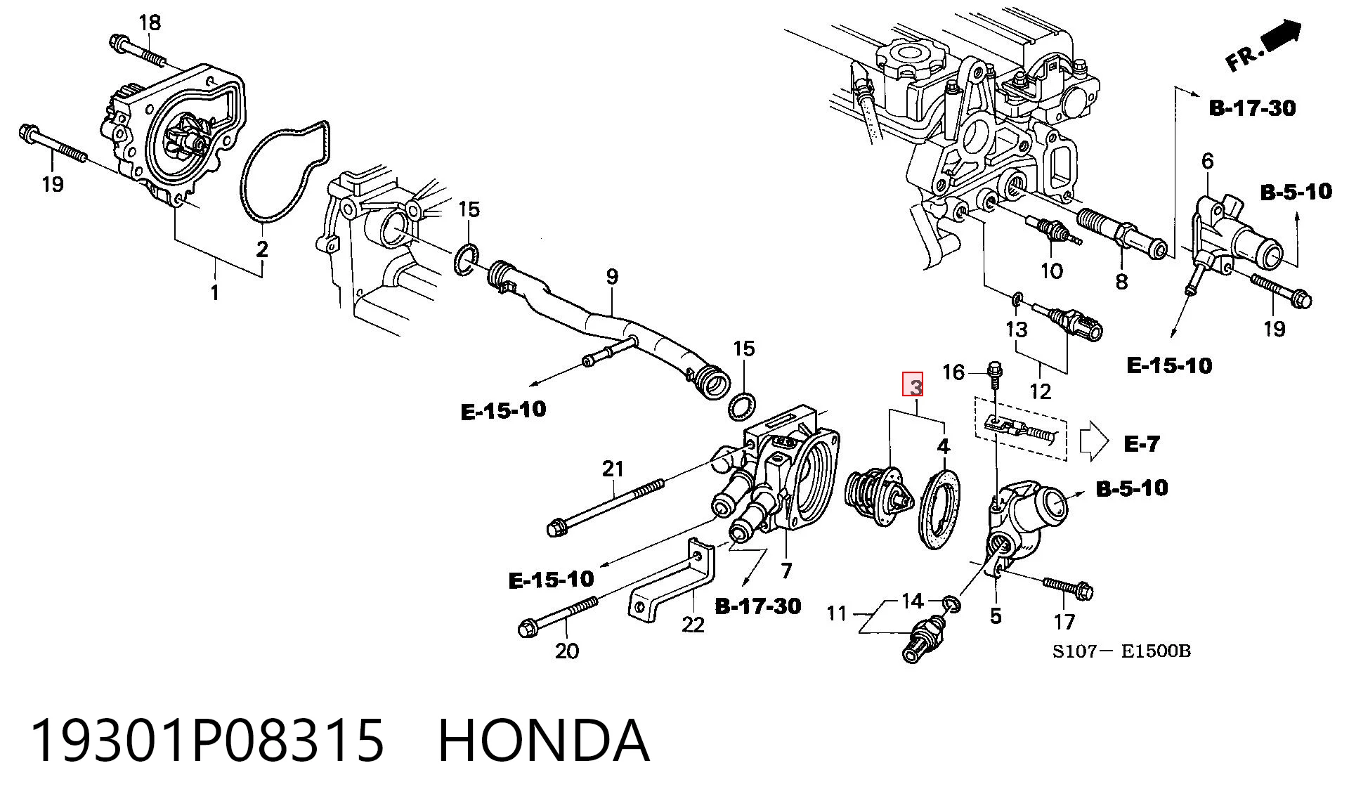 19301P08315 Honda Termostat