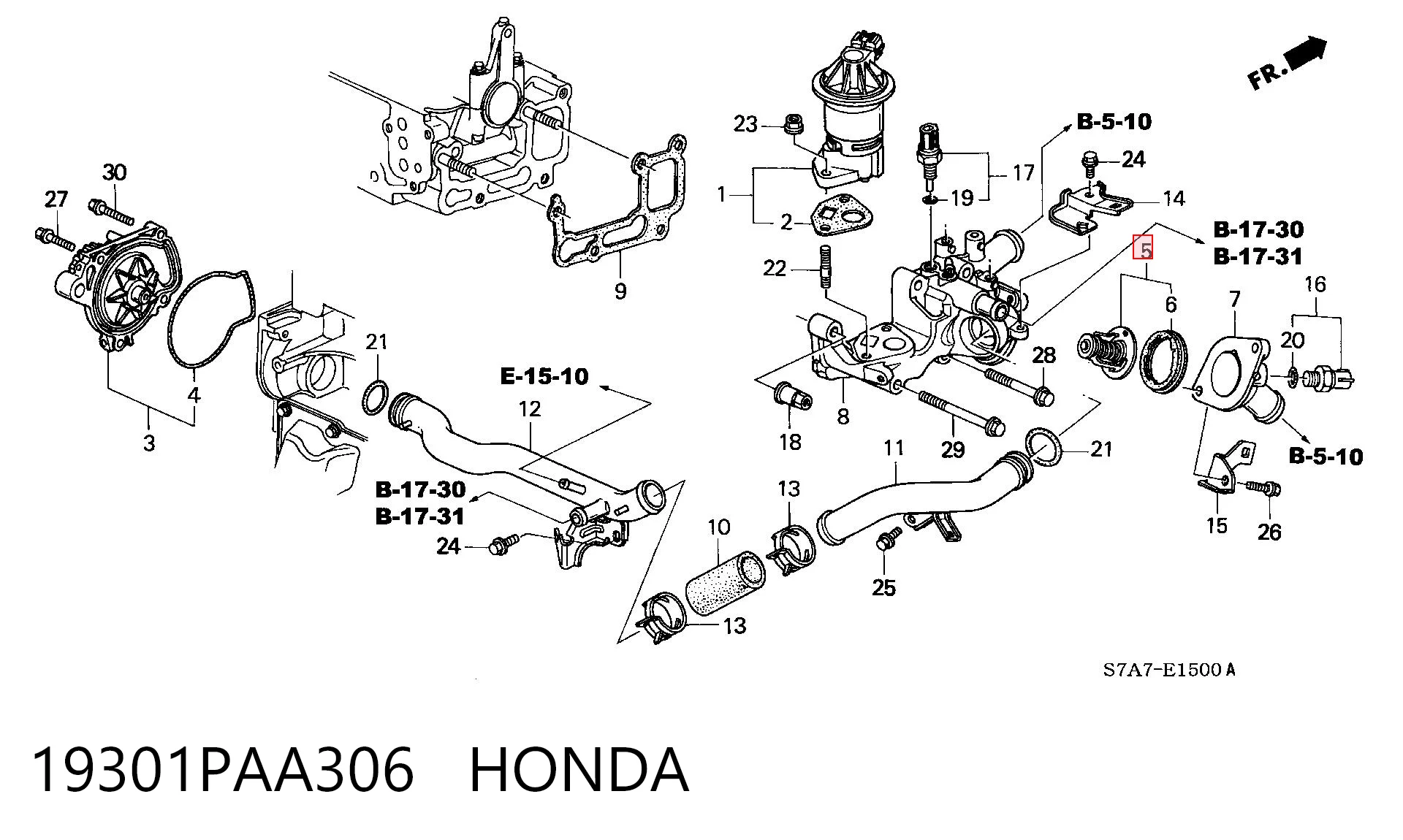 19301PAA306 Honda Termostat