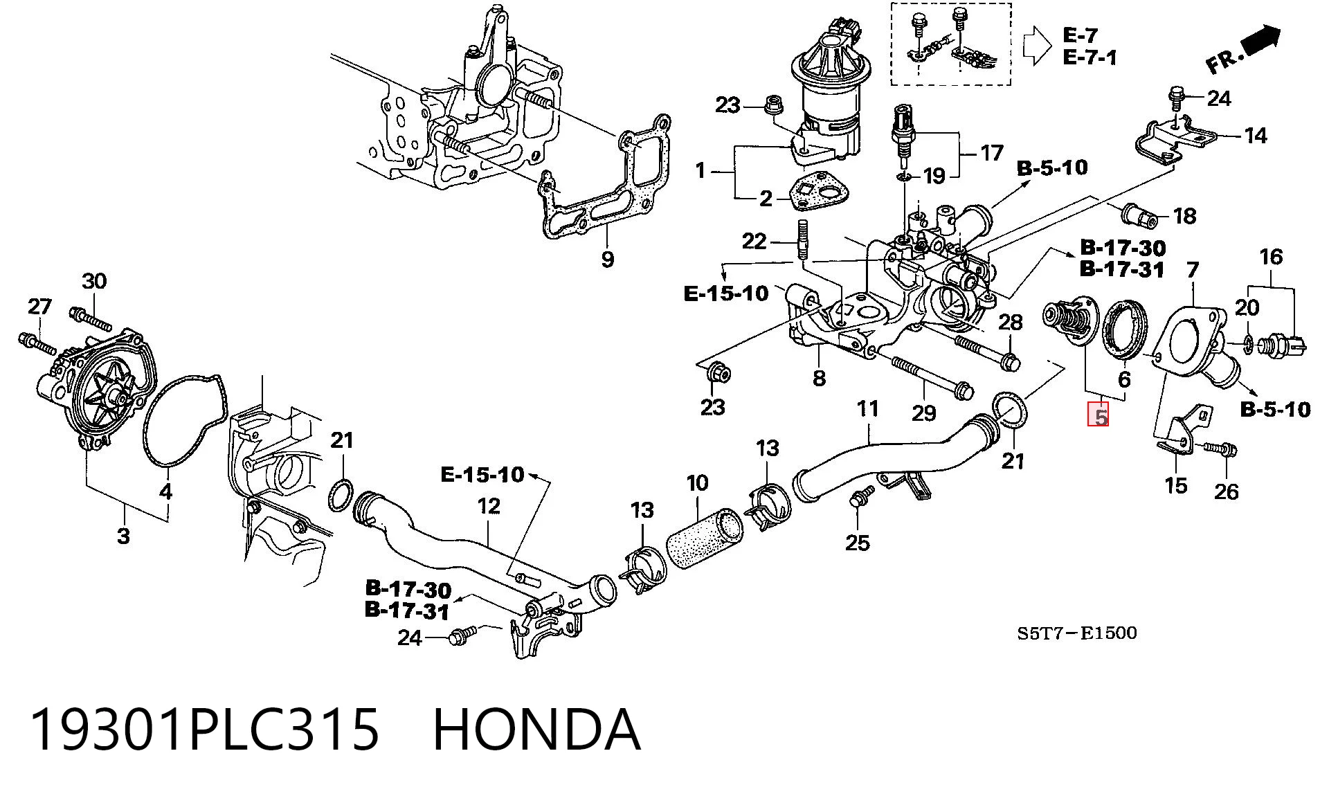 19301PLC315 Honda Termostat