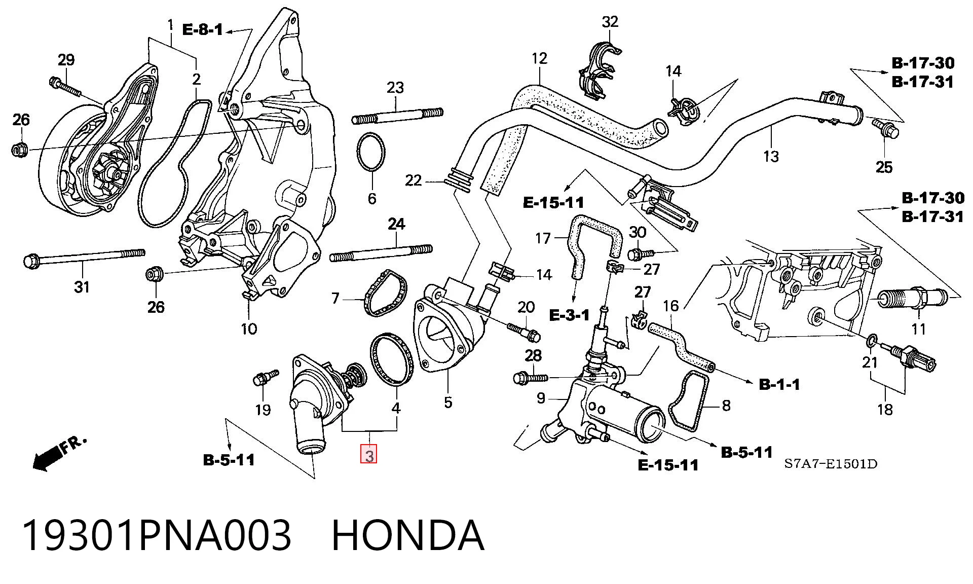 19301PNA003 Honda Termostat