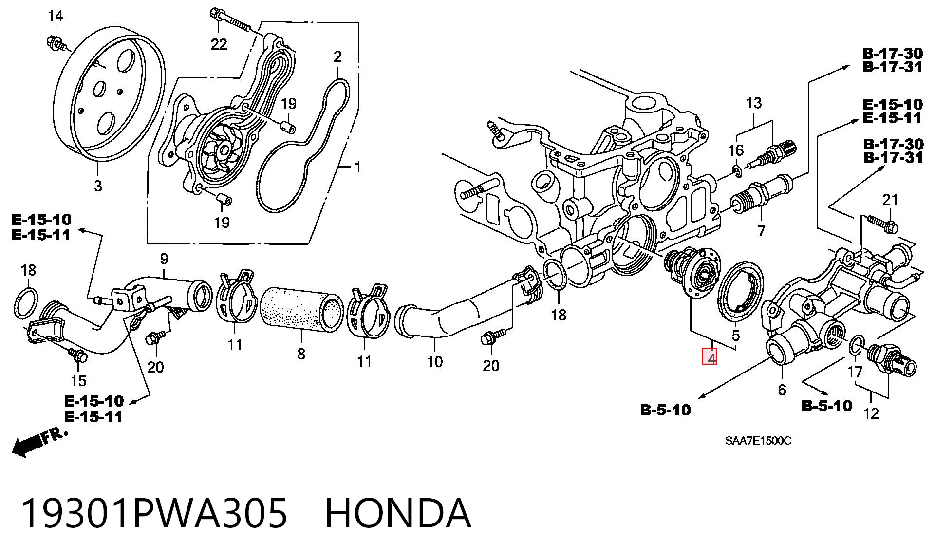 19301PWA305 Honda Termostat