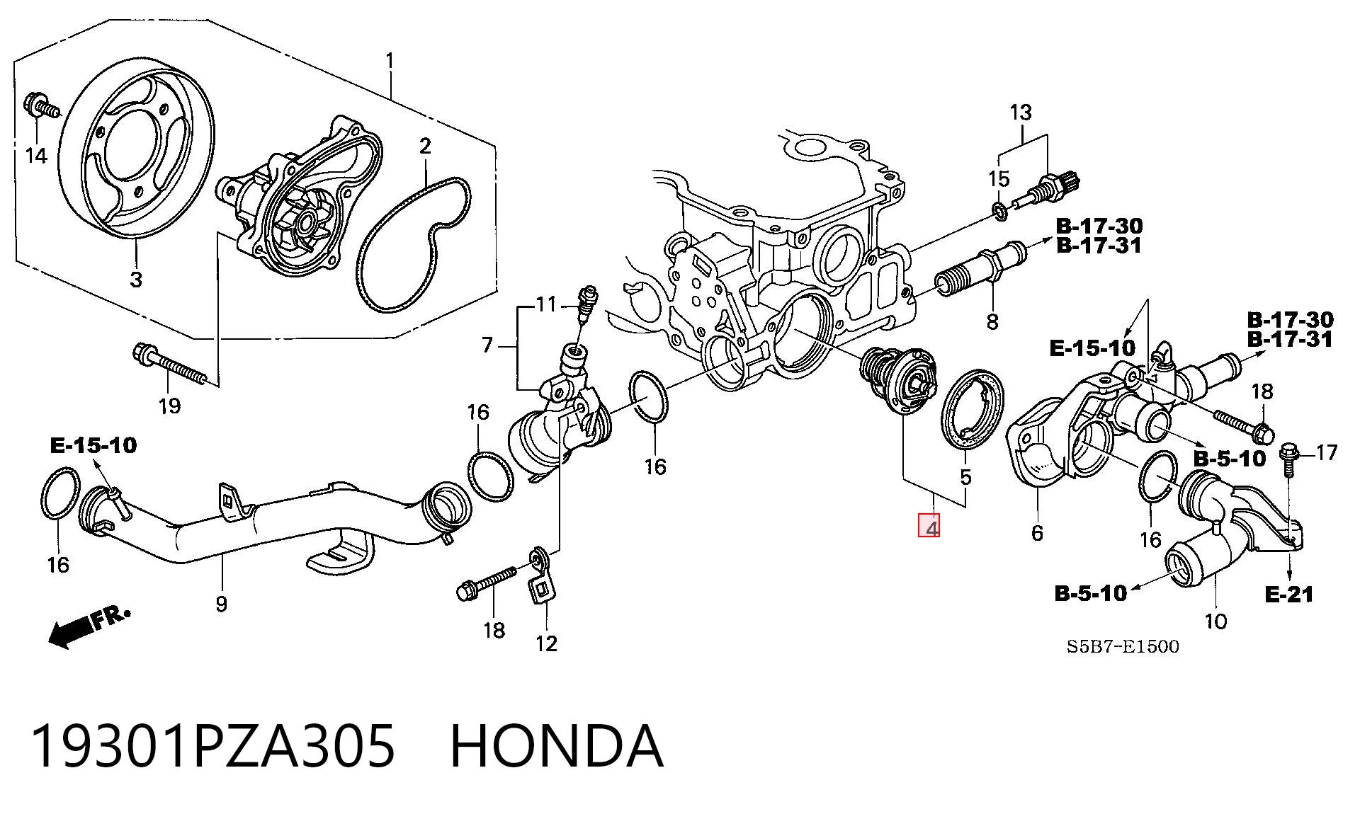 19301PZA305 Honda Termostat