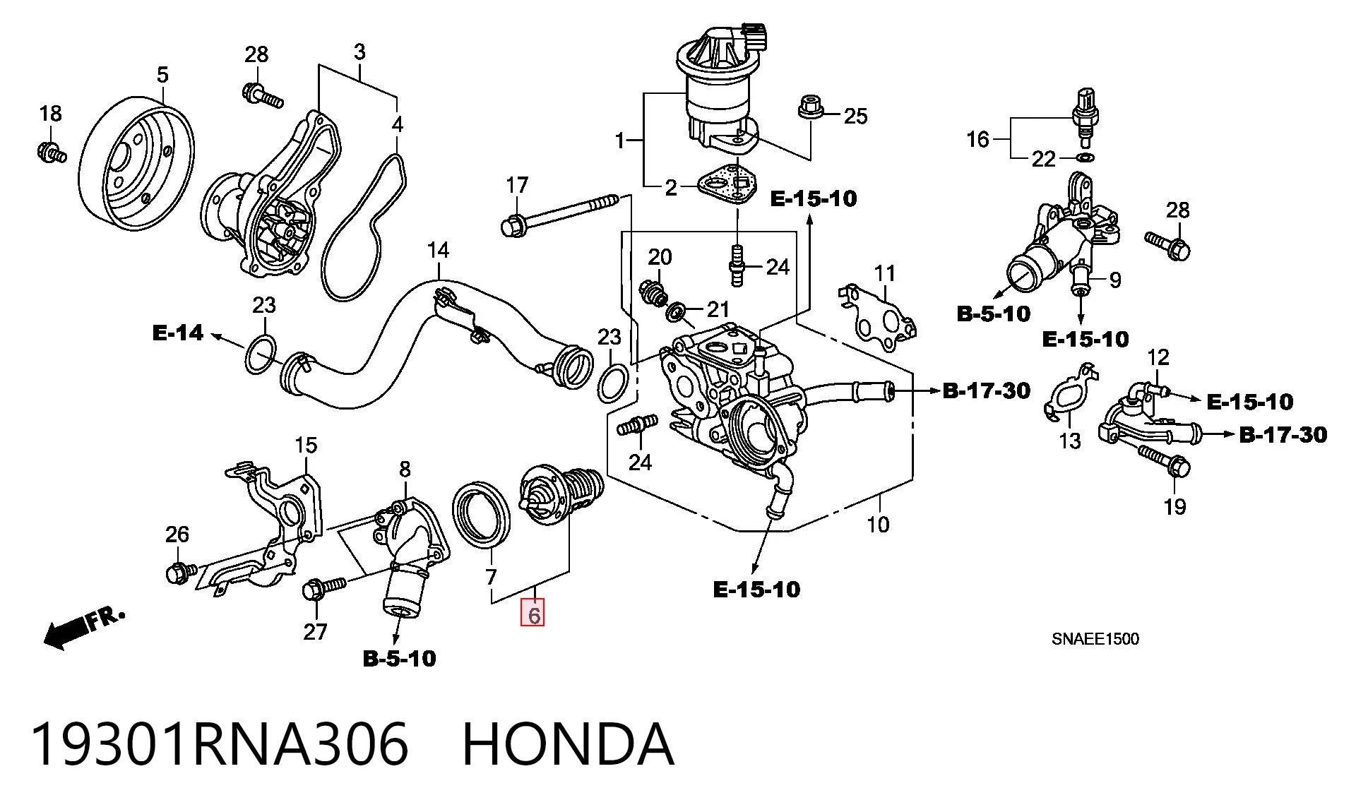19301RNA306 Honda Termostat