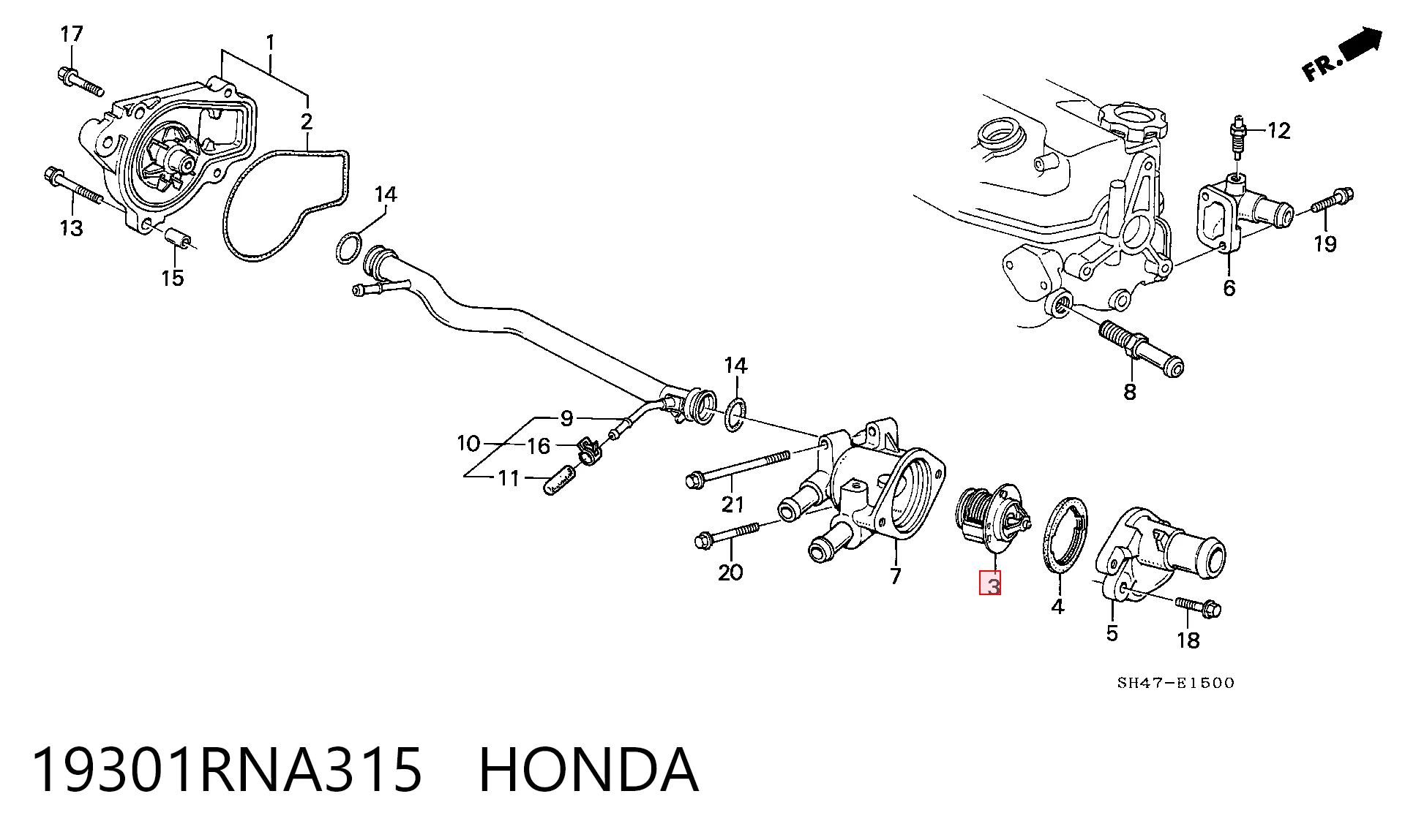 19301RNA315 Honda Termostat