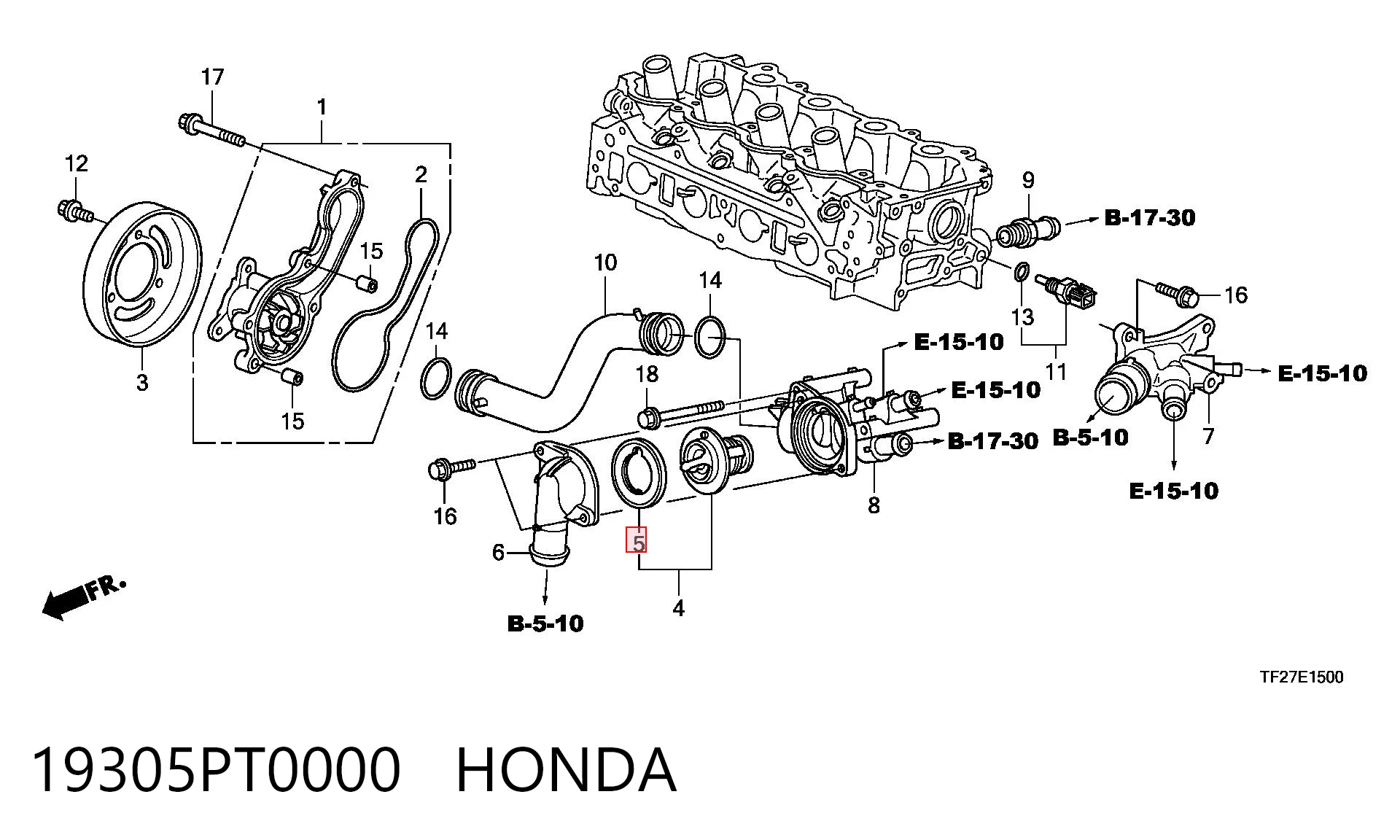 Uszczelka termostatu Honda Civic VI