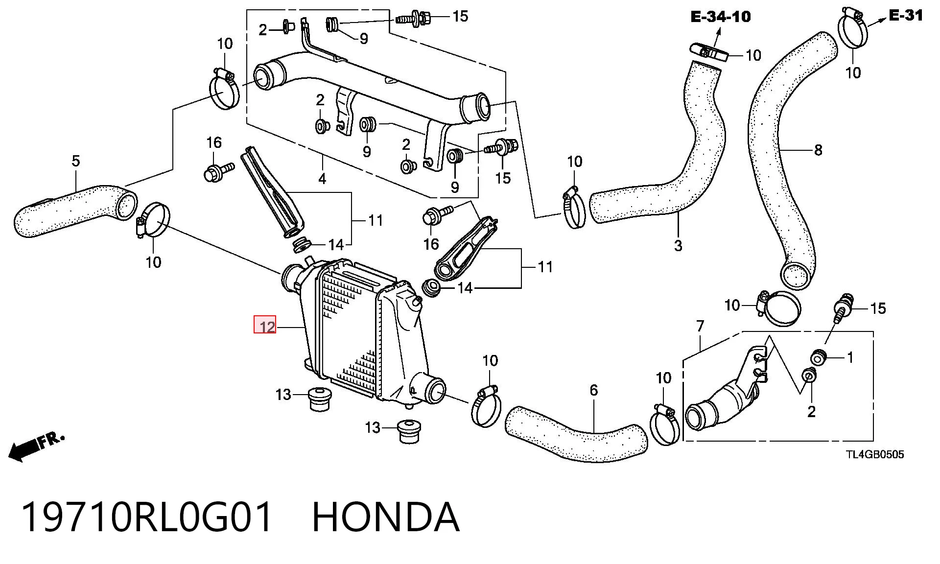 Kupić Chłodnica intercoolera Honda Accord VIII CU w dobrej cenie