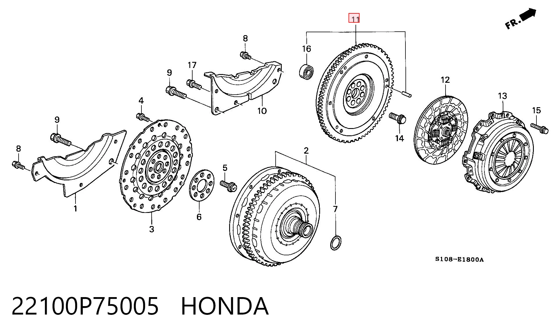 22100P75005 Honda Koło zamachowe silnika
