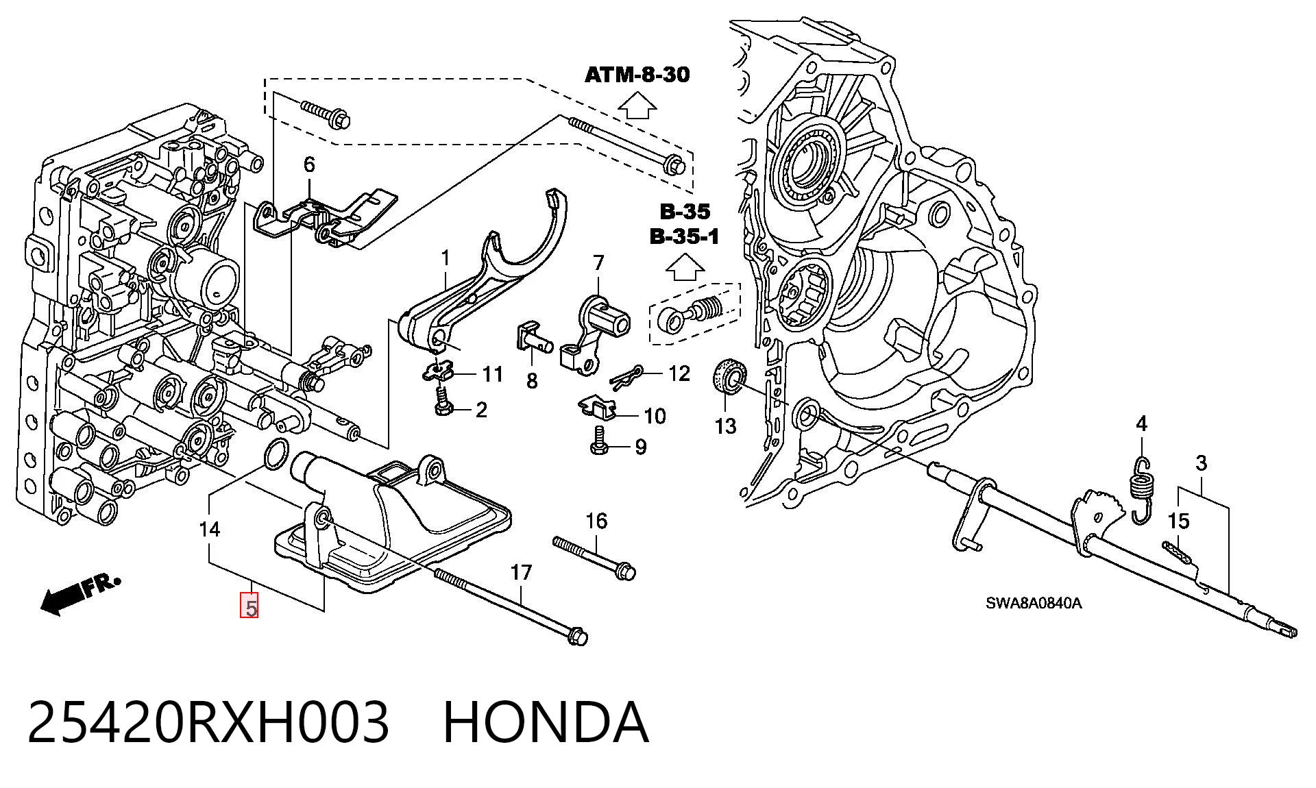 25420RXH003 Honda Filtr automatycznej skrzyni biegów