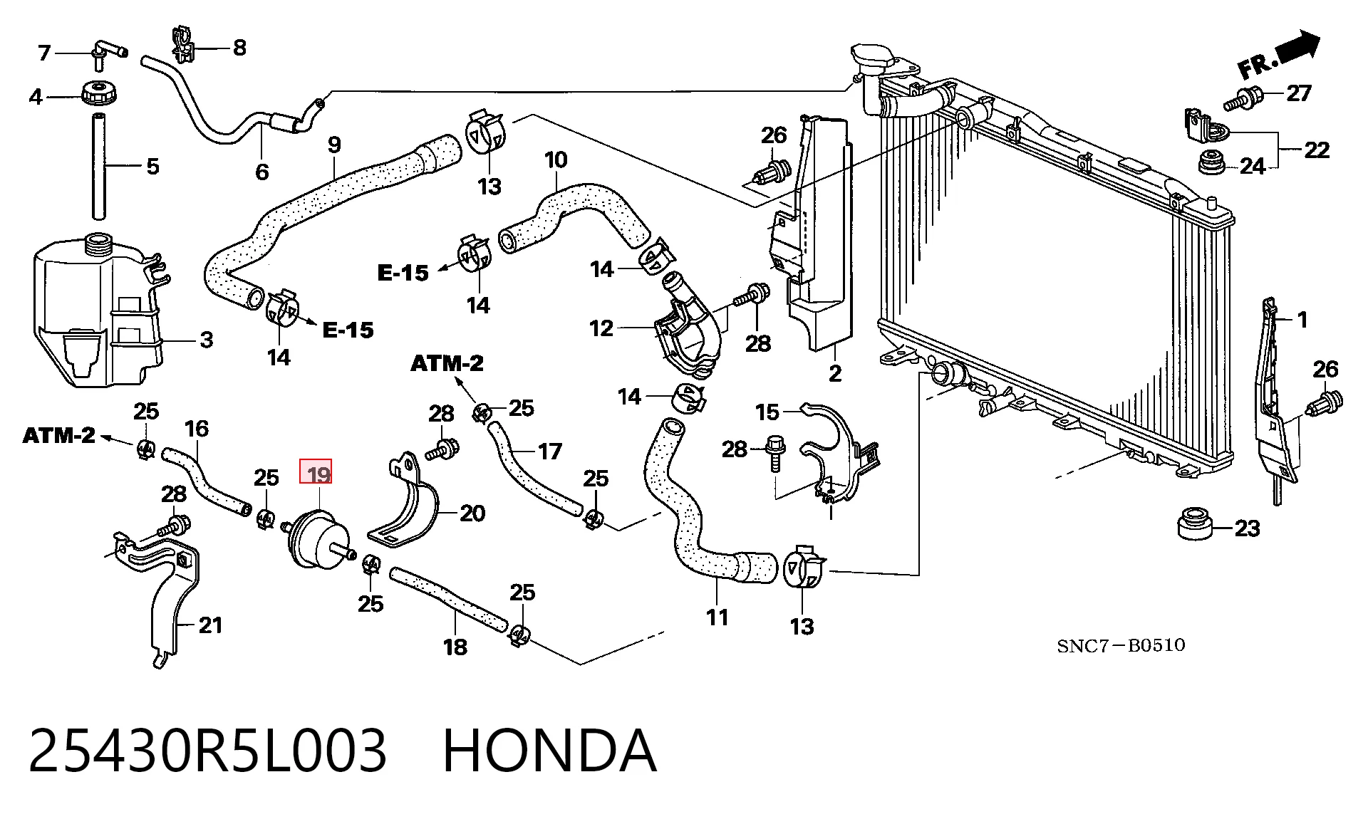25430R5L003 Honda Filtr automatycznej skrzyni biegów