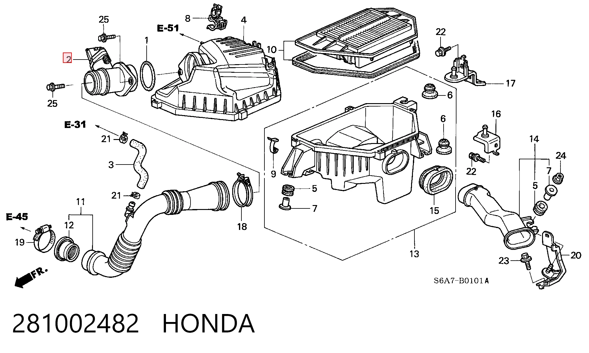 Do koszyka Czujnik przepływu powietrza, przepływomierz powietrza M.A.F. Honda Civic VII EU, EP, EV