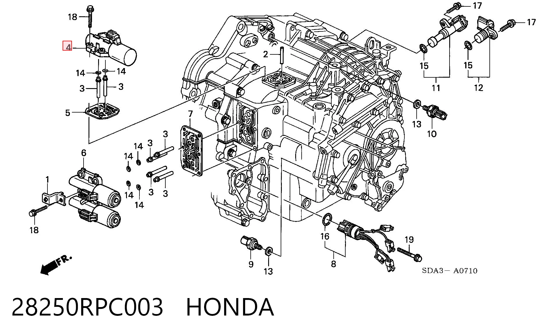 Solenoid automatycznej skrzyni biegów do Honda Civic VIII FD, FA