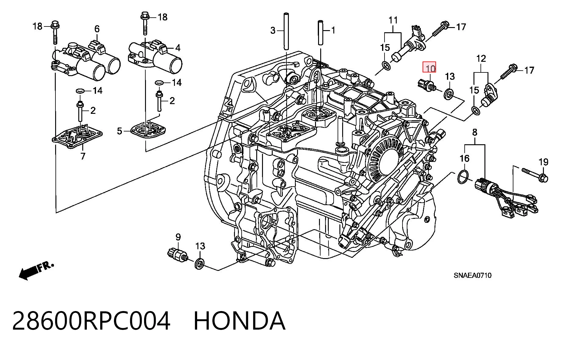 28600RPC004 Honda Czujnik ciśnienia oleju skrzyni biegów
