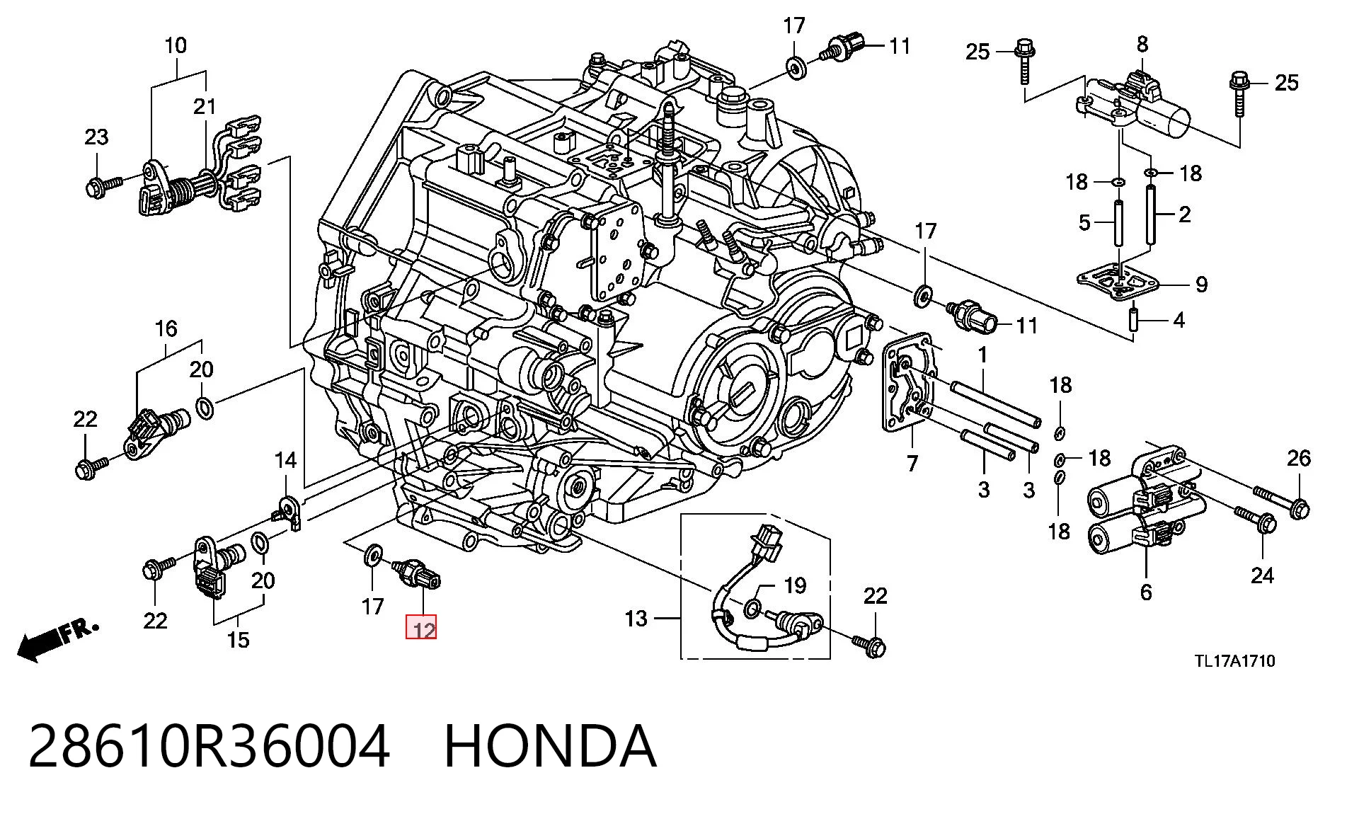 28610R36004 Honda Czujnik ciśnienia oleju