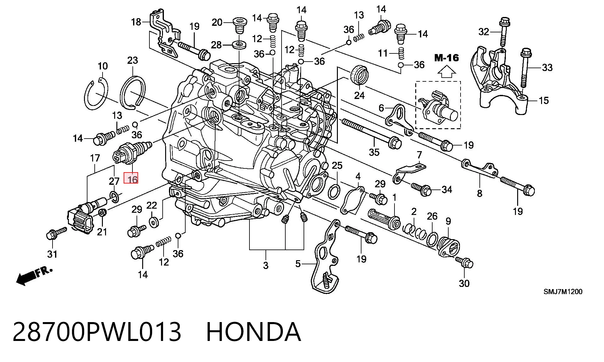 Czujnik włączania światła cofania do Honda FR-V  BE