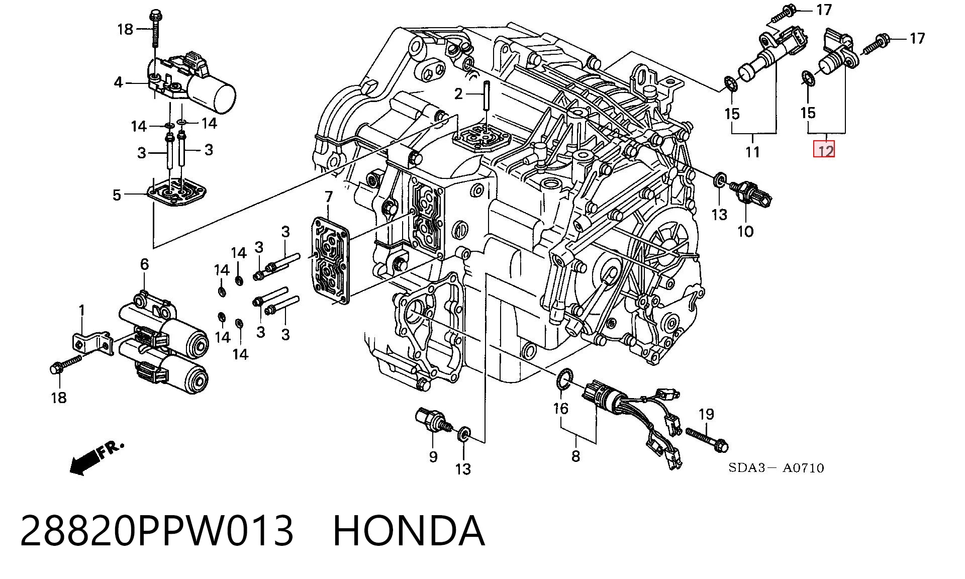 28820PPW013 Honda Czujnik prędkości