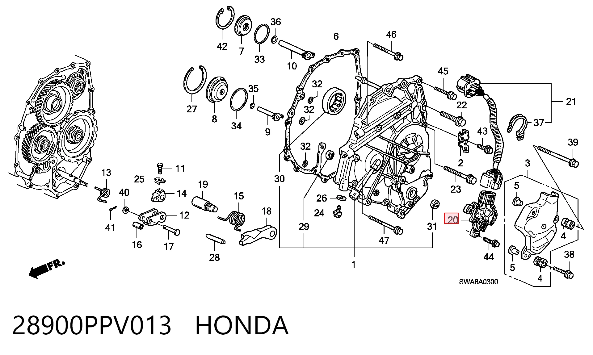 28900PPV013 Honda Czujnik automatycznej skrzyni biegów