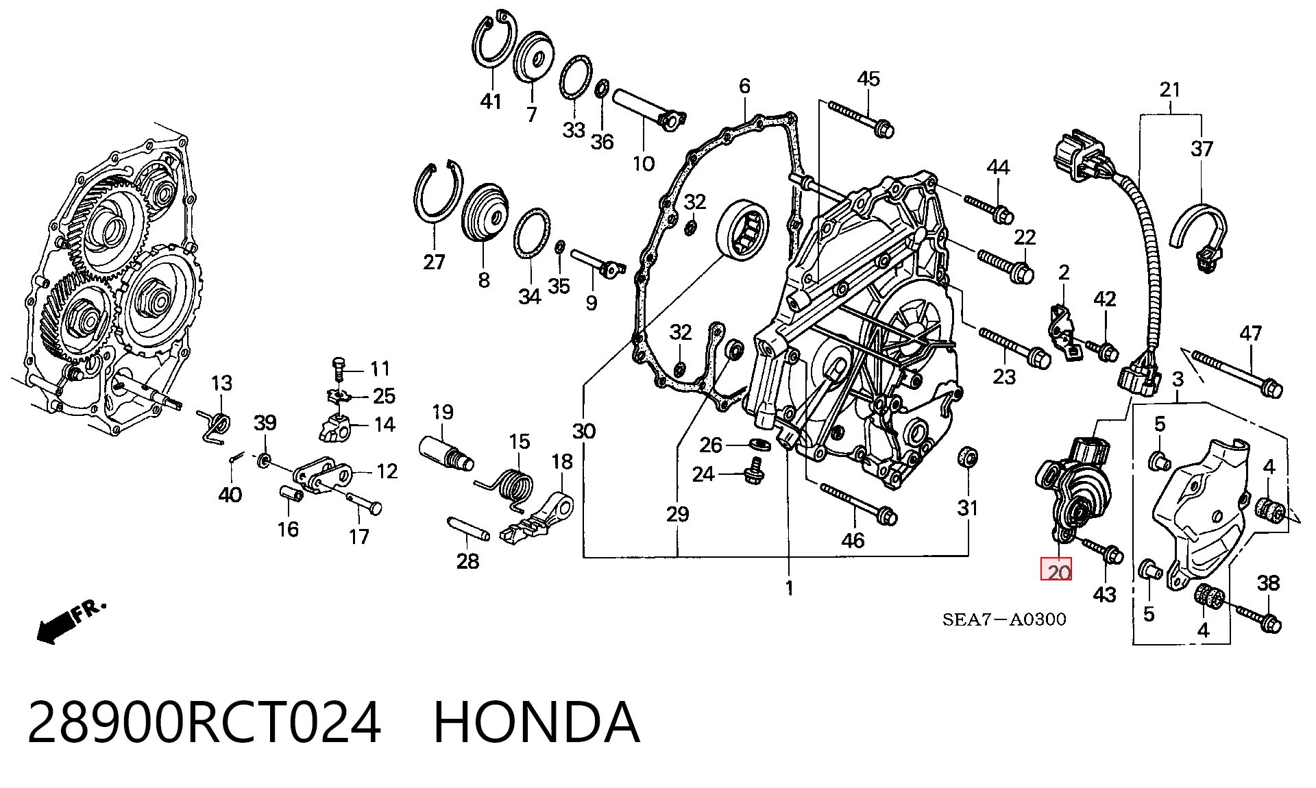28900RCT024 Honda Aktuator zmiany biegów
