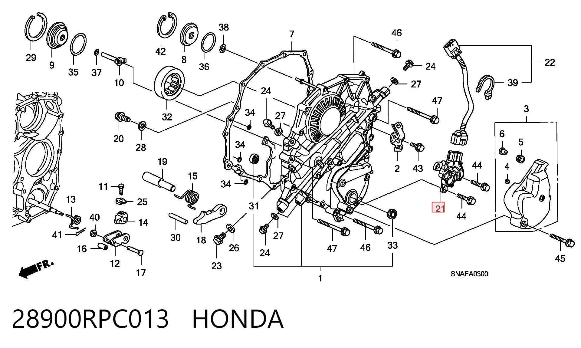 28900RPC013 Honda Czujnik automatycznej skrzyni biegów