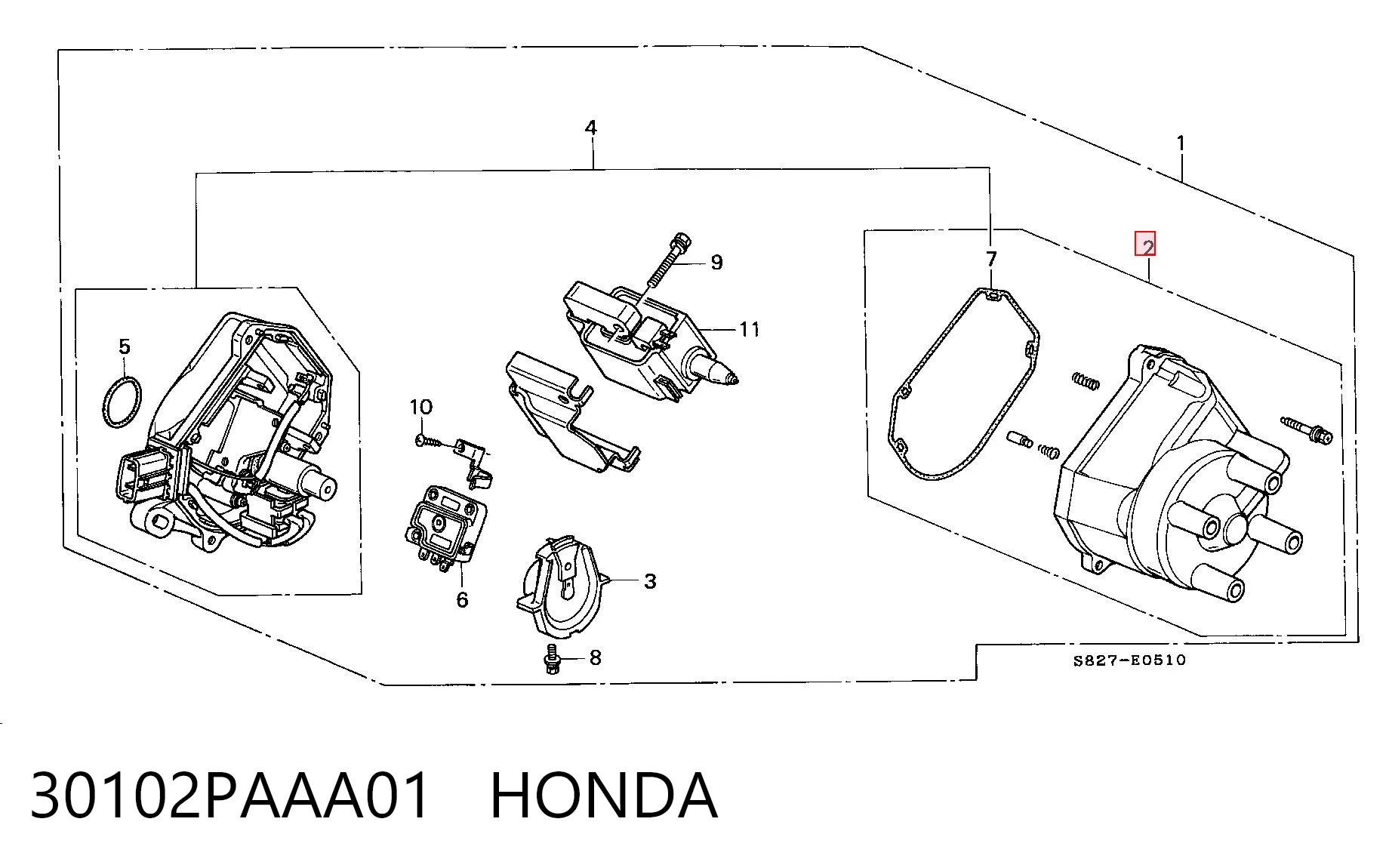 Kopułka rozdzielacza zapłonu  do Honda Accord CG