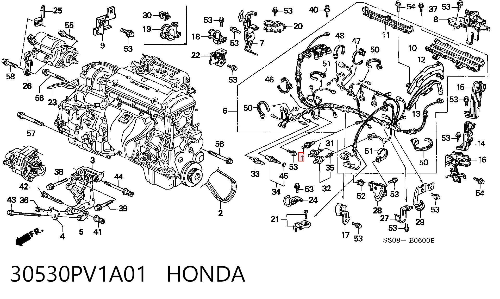  Czujnik stukowy (czujnik spalania stukowego) Honda Civic 6