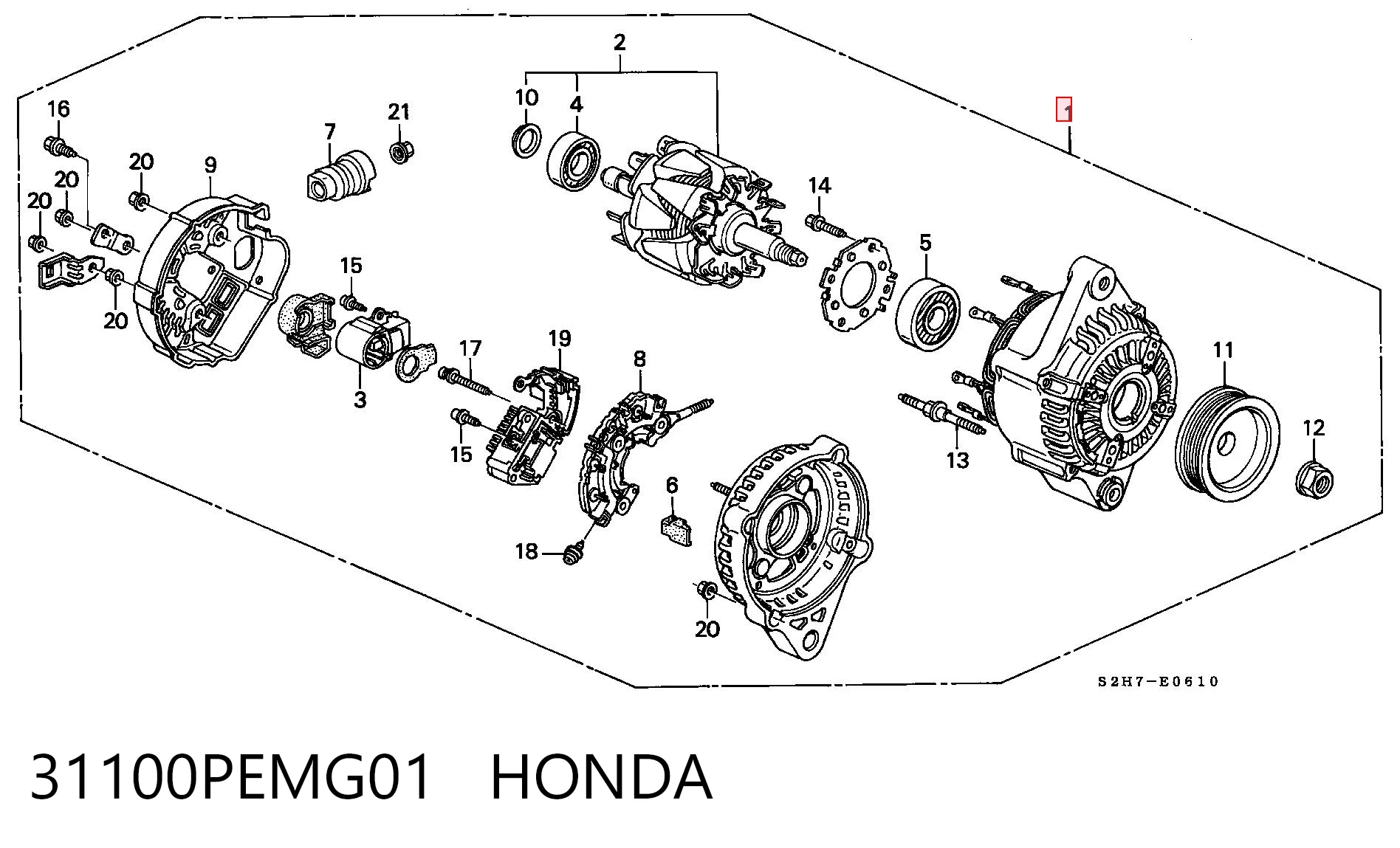 Alternator do Honda HR-V  GH
