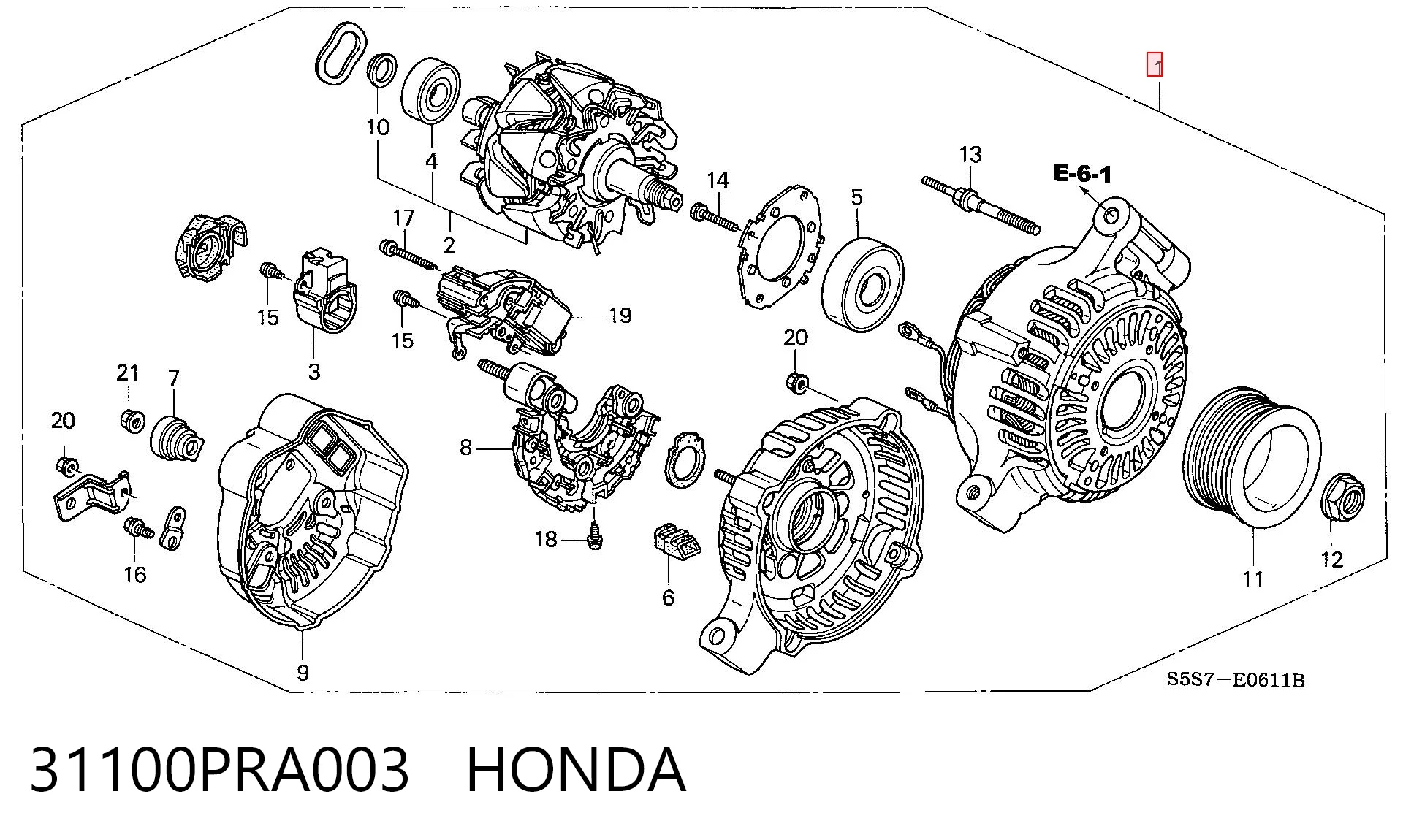 31100PRA003 Honda Alternator