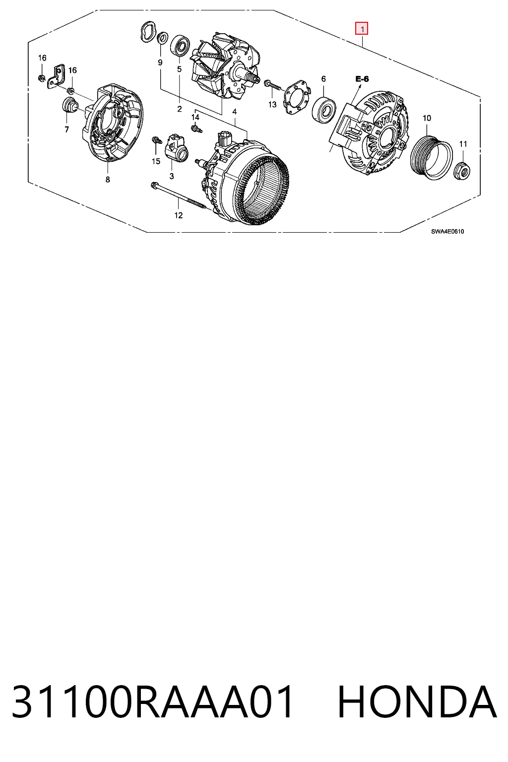 31100RAAA01 Honda Alternator