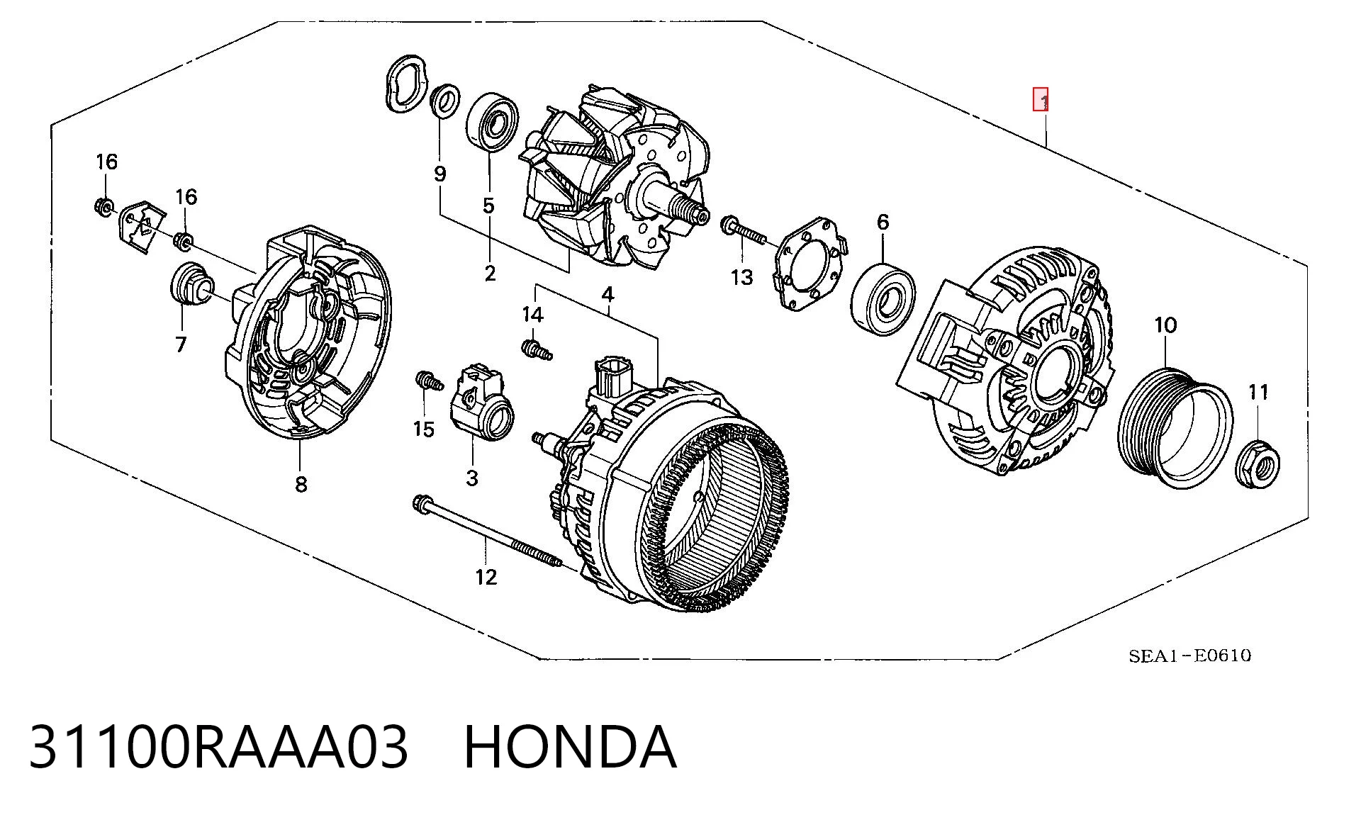 31100RAAA03 Honda Alternator