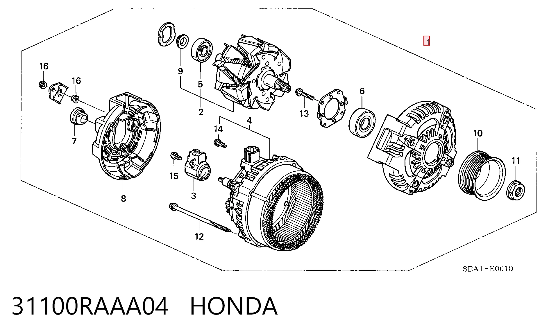 31100RAAA04 Honda Alternator