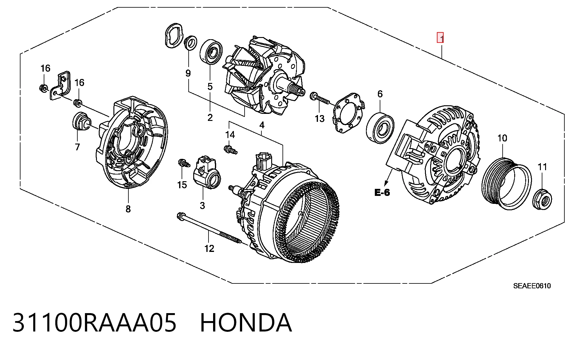31100RAAA05 Honda Alternator