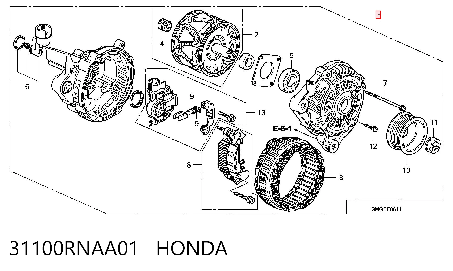 31100RNAA01 Honda Alternator