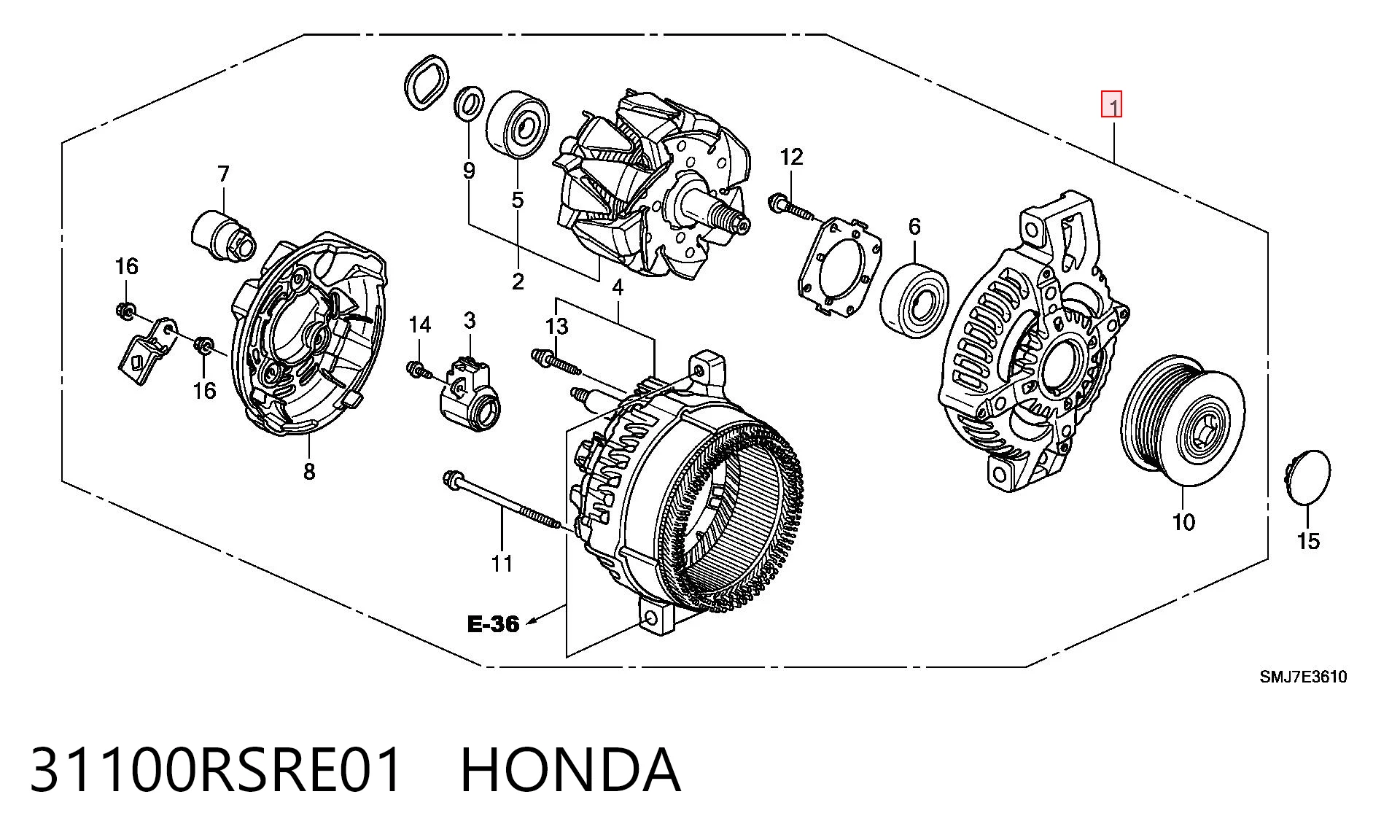 31100RSRE01 Honda Alternator