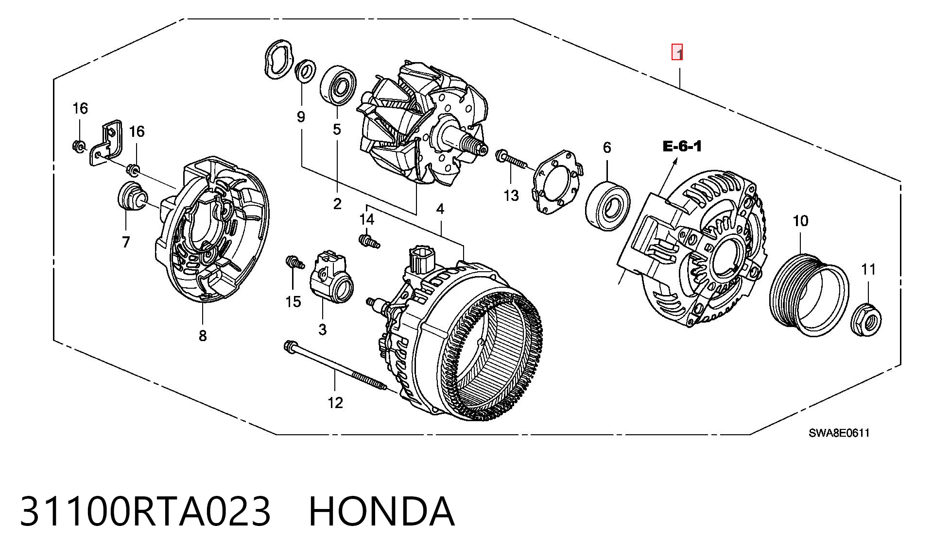 31100RTA023 Honda Alternator