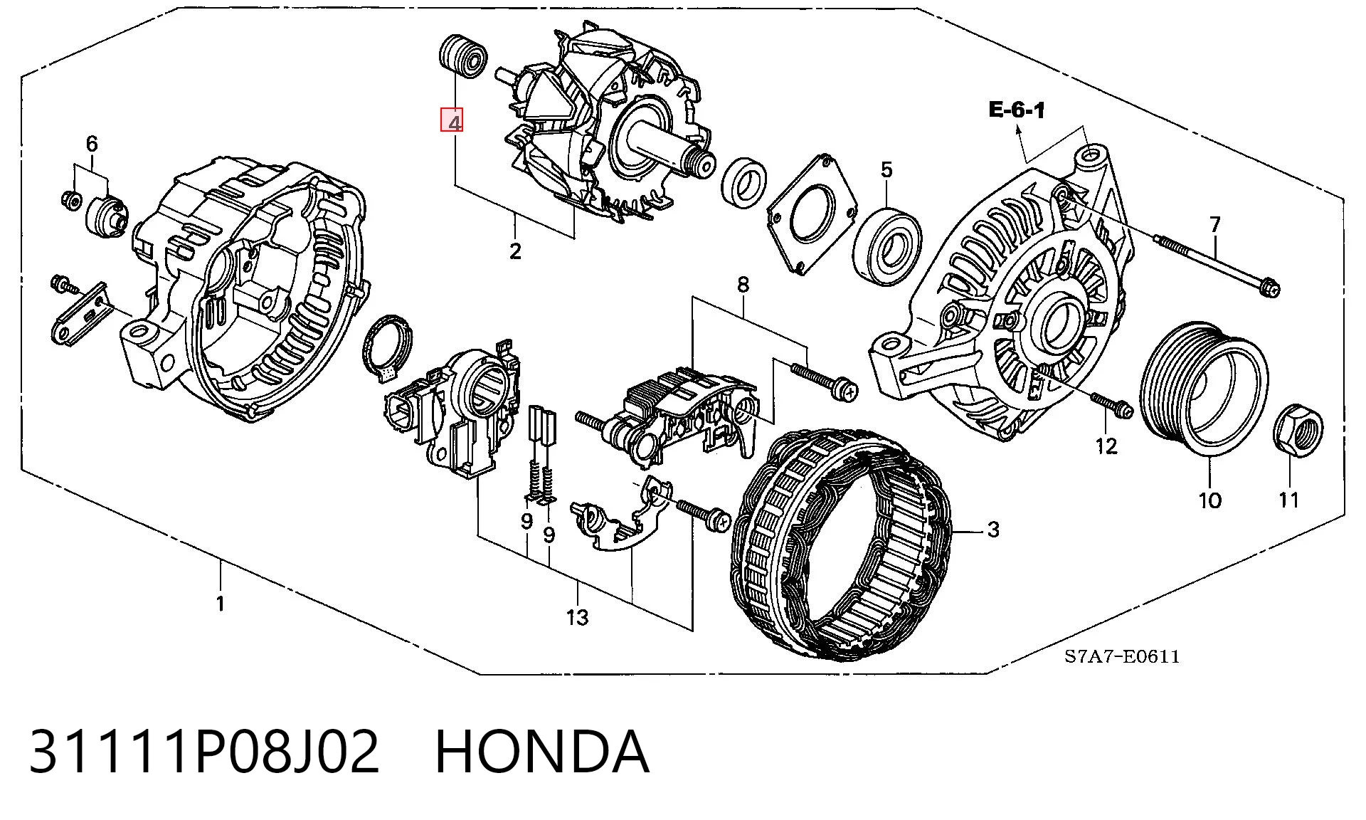 Łożysko alternatora Honda Civic IV sedana (ED, EF) (1987 - 1993) cena, od 14,54 USD
