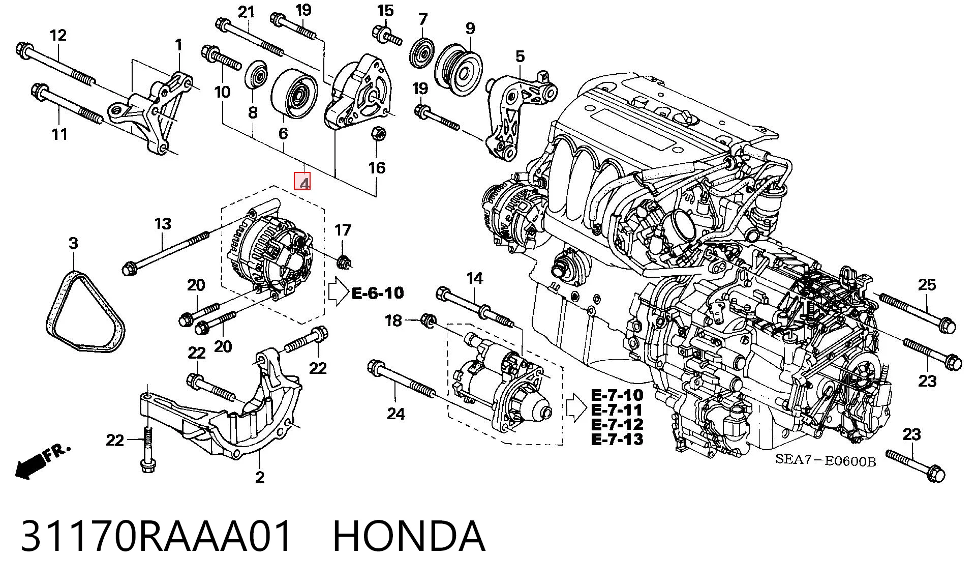 31170RAAA01 Honda Napinacz paska napędowego