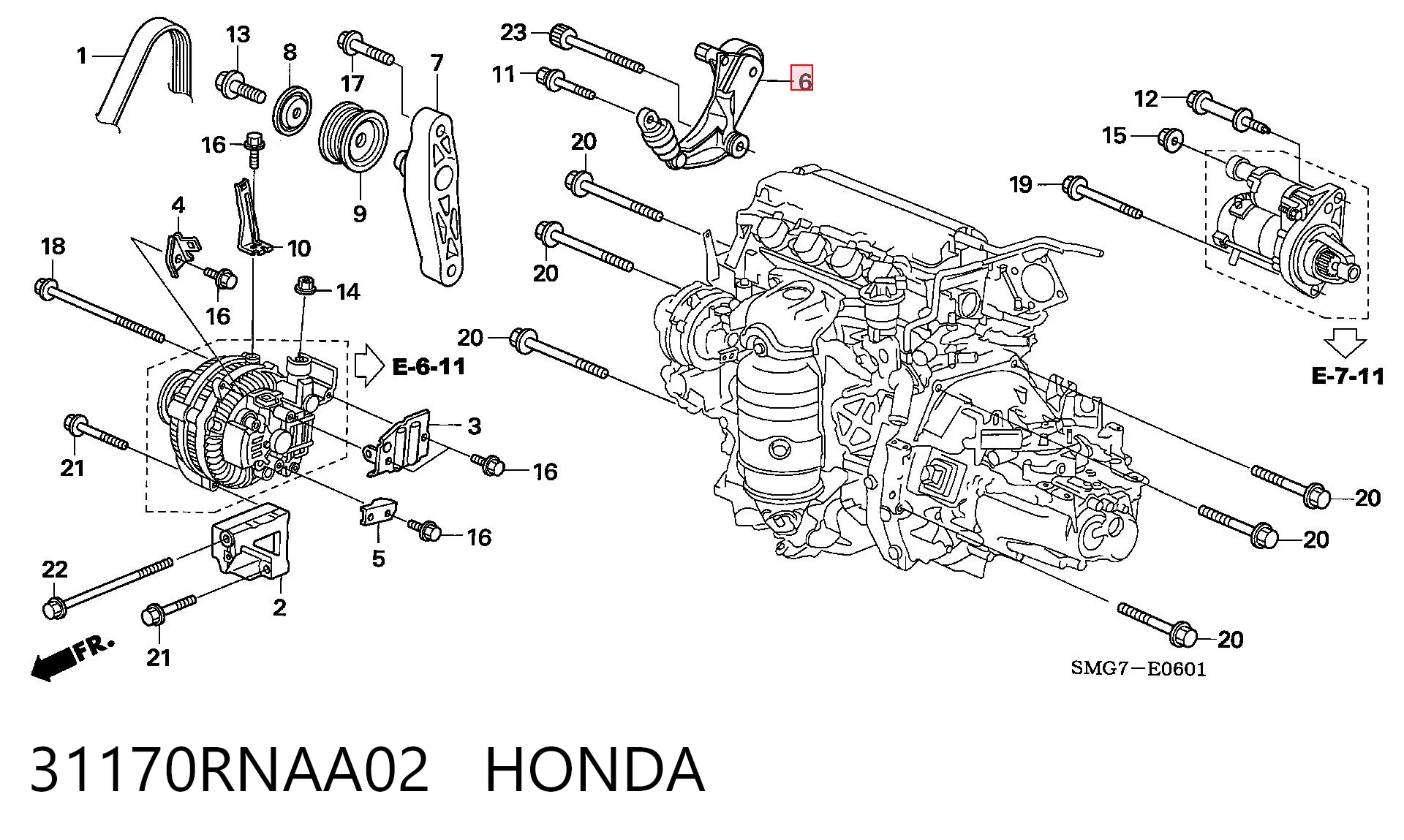 31170RNAA02 Honda Napinacz paska napędowego