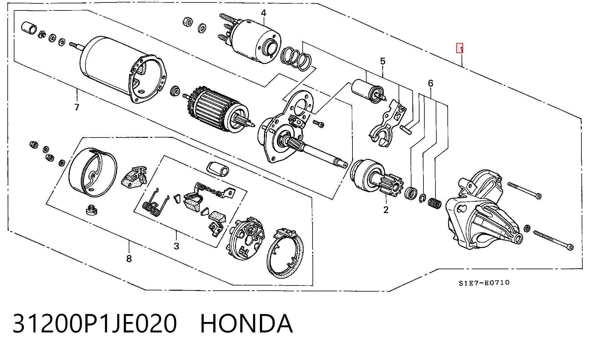 Do koszyka Rozrusznik Honda Civic VI MA,MB