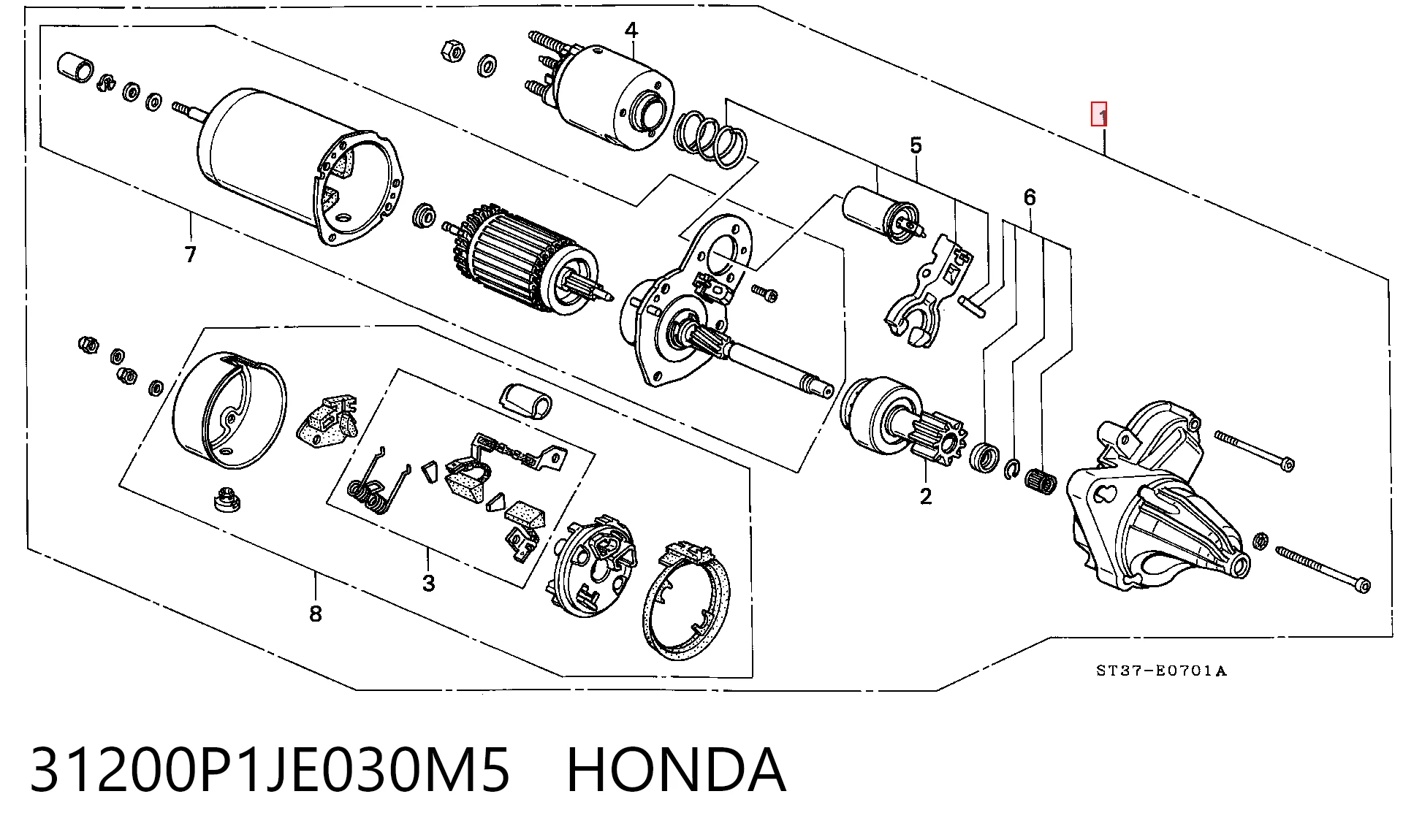  Rozrusznik Honda Civic 6