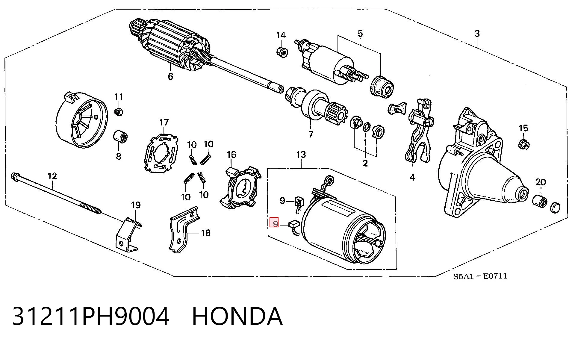 Szczotka rozrusznika 2814287504 Toyota